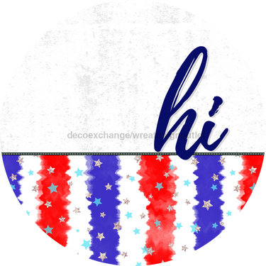 Patriotic Door Hanger Hi Dco - 01461 - Dh 18’ Round Wood